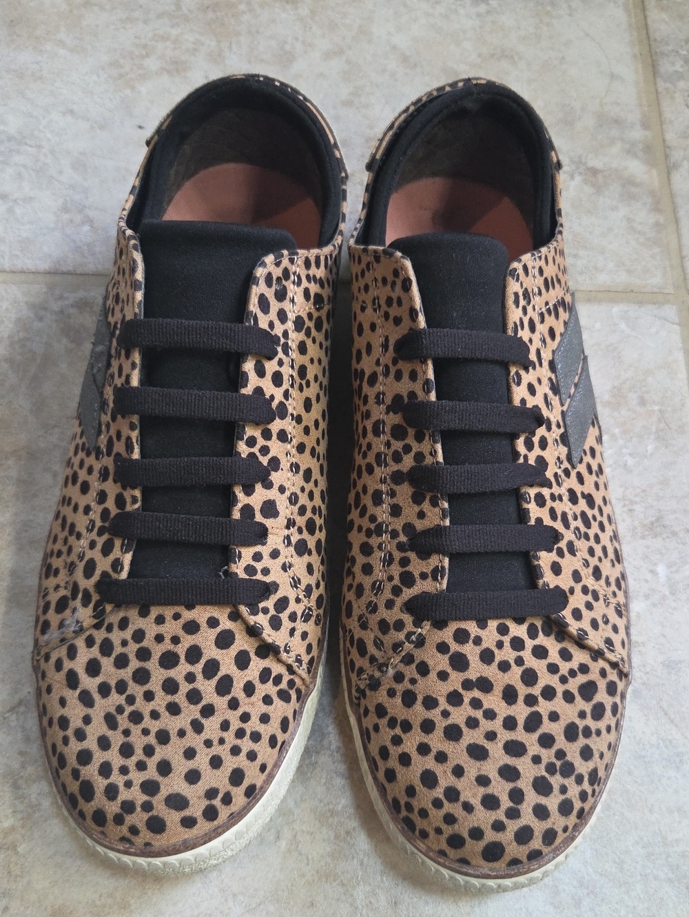 Dr. Scholl's Women's Leopard-Print Sneakers - Tan/Black Size 9